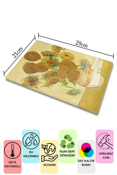 Postifull Cutting Board, New Generation Chopping Board Glass, Art Series, Thick and Tempered Unbreakable Glass, 21*30cm