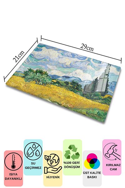 Postifull Cutting Board, New Generation Chopping Board Glass, Art Series, Thick and Tempered Unbreakable Glass, 21*30cm