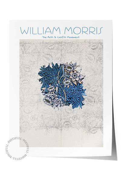 Postifull Αφίσα William Morris - Σειρά Art, Σχεδιασμός χωρίς πλαίσιο, Μοντέρνα Τέχνη