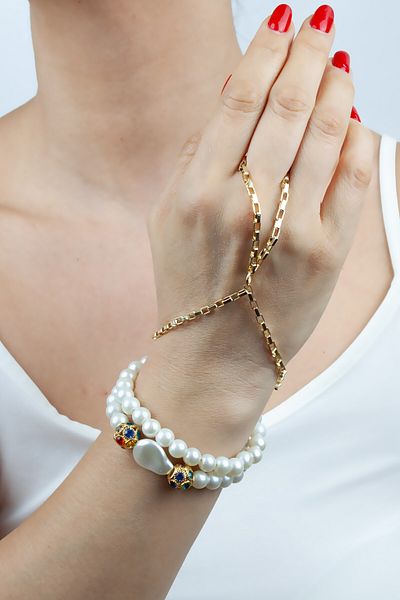 Liveyn Design Glass Pearl Shahmeran Bracelet