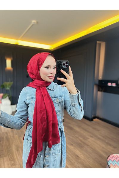 VALORSCARF Deep Wine Houndstooth - Şal cu model Jacquard mătăsos