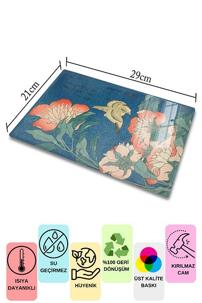 Postifull Cutting Board, New Generation Chopping Board Glass, Art Series, Thick and Tempered Unbreakable Glass, 21*30cm