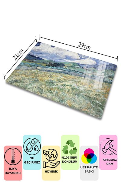Postifull Cutting Board, New Generation Chopping Board Glass, Art Series, Thick and Tempered Unbreakable Glass, 21*30cm