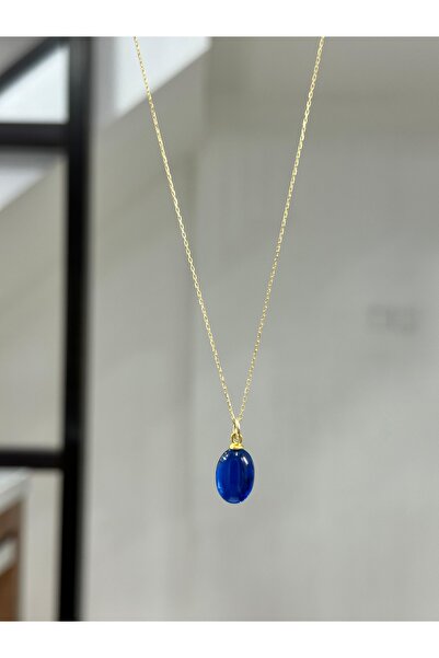 DURAN TAKI TASARIM Safir Taşlı Gümüş Kolye