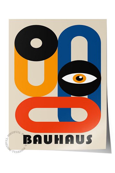 Postifull Πολύχρωμη αφίσα χωρίς πλαίσιο της σειράς Bauhaus - Διακόσμηση τοίχου με εκτύπωση HD
