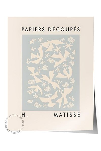 Postifull Αφίσα Παστέλ Σχεδίου Henri Matisse - Χωρίς πλαίσιο, Αφίσα Εικονογράφησης Duar, Εκτύπωση HD, Παχύ