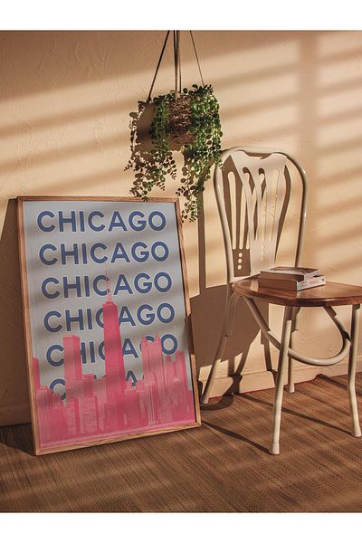 Postifull Αφίσα Chicago Ιλουστρασιόν - Σειρά Πόλεων, Duar Poster, HD Εκτύπωση, Παχύ Αρχιτέκτονικής
