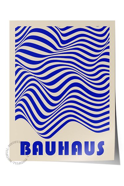Postifull Διακόσμηση Duar της σειράς Navy Blue Bauhaus - Τυπωμένο HD και Χοντρό Αρχειοθετικό Sa