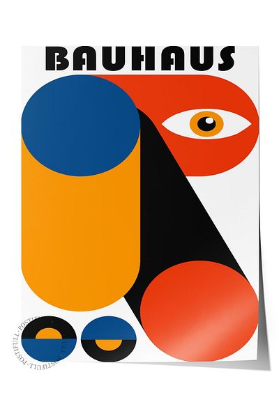 Postifull Αφίσα χωρίς πλαίσιο, Σειρά Bauhaus, Έγχρωμη αφίσα τοίχου, Διακόσμηση τοίχου, Εκτύπωση HD, Χοντρό αρχειοθετικό Sana