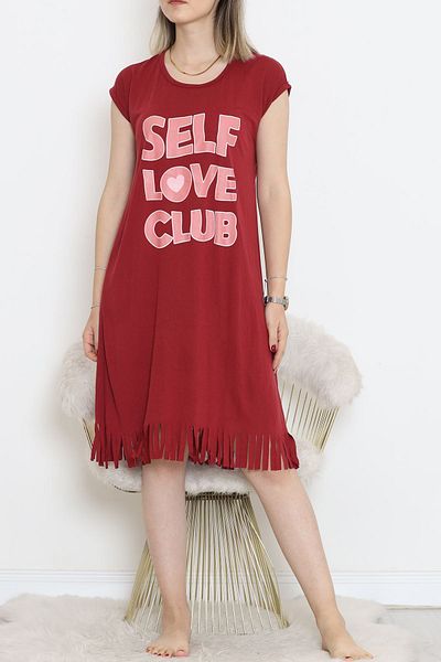 ZBTEKS Viscose Combed Cotton Patterned and Tasseled Casual Dress