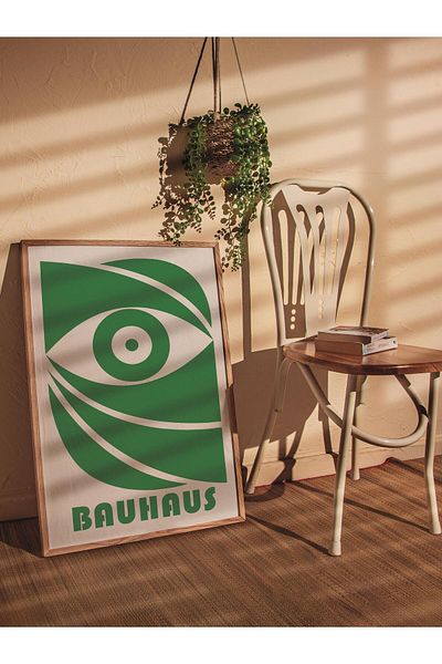 Postifull Σειρά Bauhaus - Ανοιχτό πράσινο αφίσα χωρίς πλαίσιο, εκτυπωμένη διακόσμηση τοίχου HD, χοντρό αρχειοθετικό