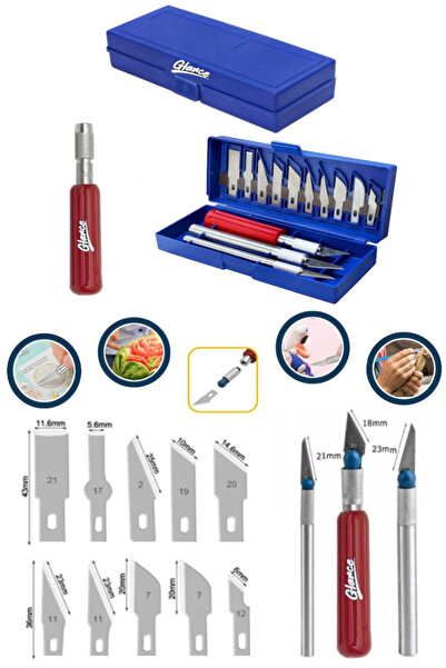 GLANCE Sakata Hobi Bıçak Seti Hassas 13 Parça