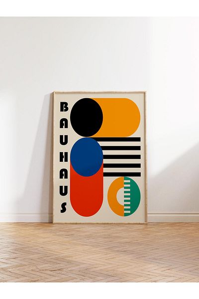 Postifull Πολύχρωμη αφίσα χωρίς πλαίσιο της σειράς Bauhaus - Διακόσμηση τοίχου με εκτύπωση HD