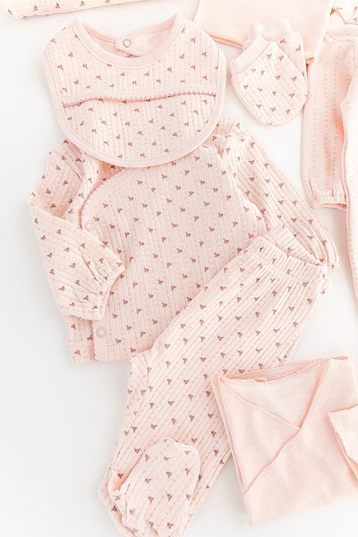 Babymod Floral Patterned Frilly Cotton 10 Piece Baby Girl Hospital Outlet Baby Set