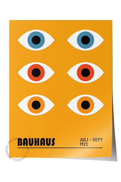 Postifull Κίτρινη αφίσα χωρίς πλαίσιο σειράς Bauhaus - Εκτύπωση HD, Χοντρό διακοσμητικό τοίχου αρχαιολογικής τέχνης