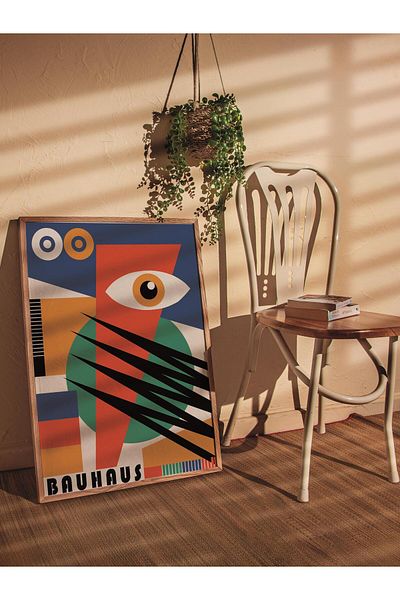 Postifull Πολύχρωμη αφίσα χωρίς πλαίσιο της σειράς Bauhaus - Διακόσμηση τοίχου με εκτύπωση HD