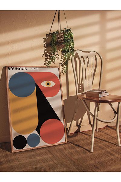 Postifull Πολύχρωμη αφίσα χωρίς πλαίσιο της σειράς Bauhaus - Διακόσμηση τοίχου με εκτύπωση HD