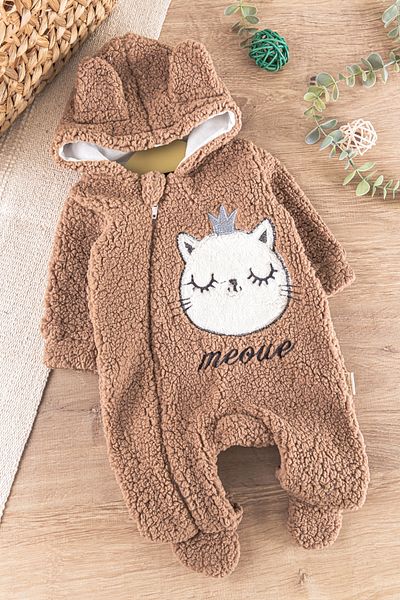 Babymod Welsoft Plush Baby Girl/Boy Jumpsuit - Cat Figure