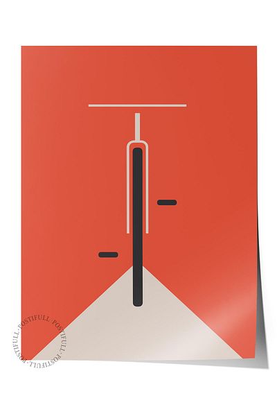 Postifull Αφίσα Bauhaus Series Orange Soft Duar με τυπωμένο HD και παχύ αρχείο