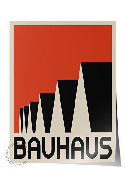 Postifull Çerçevesiz Poster, Bauhaus Serisi, Kırmızı Duvar Posteri, Duvar Dek...