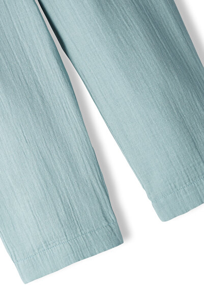 Petit Coral Turkuaz Unisex Çocuk Müslin Pantolon Beden: 9-12 Ay