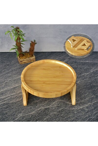 Genel Markalar Bambu Koltuk Kolu Tepsisi * Yuvarlak