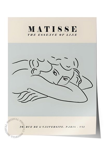 Postifull Αφίσα Παστέλ Σχεδίου Henri Matisse - Χωρίς πλαίσιο, Αφίσα Εικονογράφησης Duar, Εκτύπωση HD, Παχύ