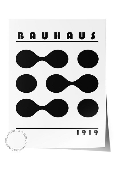 Postifull Λευκή αφίσα της σειράς Bauhaus - Τυπωμένη HD, Χοντρή διακόσμηση τοίχου αρχαιολογικής τέχνης