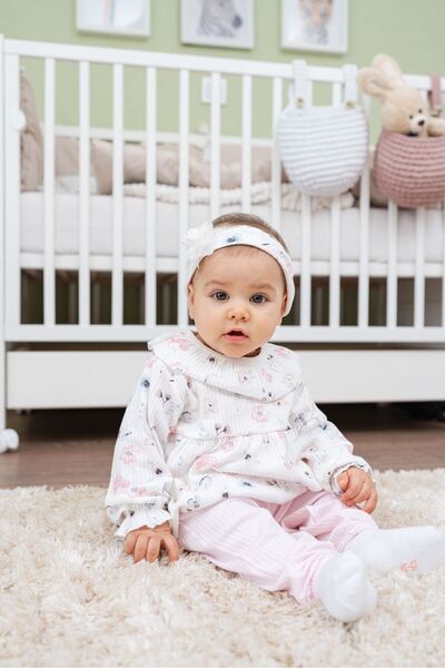 Bubbles Floral Printed Dress Style 2-Piece Baby Girl Set