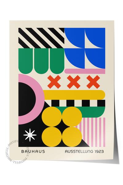 Postifull Αφίσα χωρίς πλαίσιο, Σειρά Bauhaus, Έγχρωμη αφίσα τοίχου, Διακόσμησ...