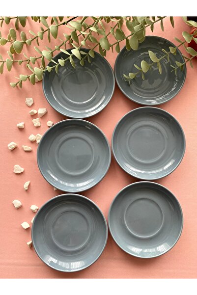 Areyma طبق شاي رمادي موديل 6 قطع