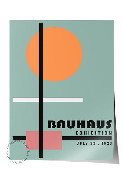 Postifull Πολύχρωμη αφίσα χωρίς πλαίσιο της σειράς Bauhaus - Διακόσμηση τοίχου με εκτύπωση HD
