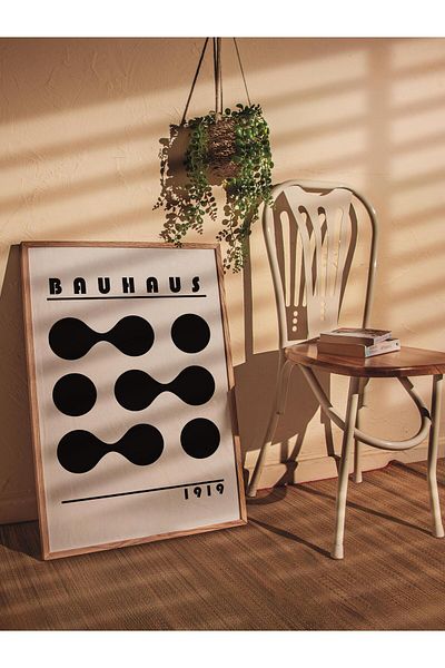 Postifull Λευκή αφίσα της σειράς Bauhaus - Τυπωμένη HD, Χοντρή διακόσμηση τοίχου αρχαιολογικής τέχνης