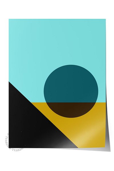 Postifull Πολύχρωμη αφίσα χωρίς πλαίσιο της σειράς Bauhaus - Διακόσμηση τοίχου με εκτύπωση HD