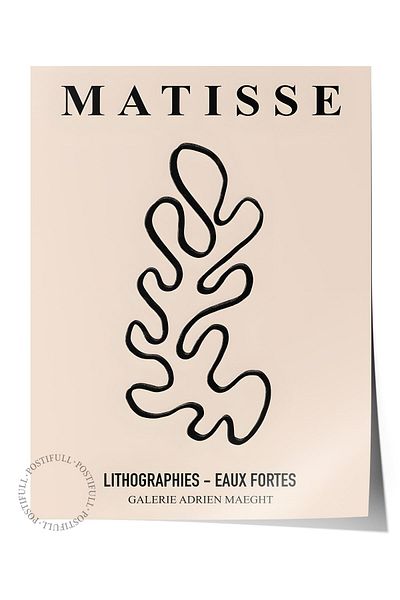 Postifull Αφίσα Παστέλ Σχεδίου Henri Matisse - Χωρίς πλαίσιο, Αφίσα Εικονογράφησης Duar, Εκτύπωση HD, Παχύ