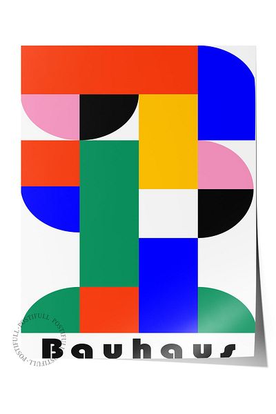 Postifull Πολύχρωμη αφίσα χωρίς πλαίσιο της σειράς Bauhaus - Διακόσμηση τοίχου με εκτύπωση HD