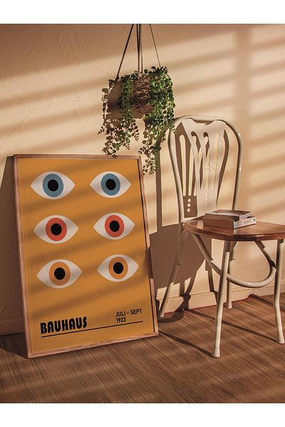 Postifull Κίτρινη αφίσα χωρίς πλαίσιο σειράς Bauhaus - Εκτύπωση HD, Χοντρό διακοσμητικό τοίχου αρχαιολογικής τέχνης