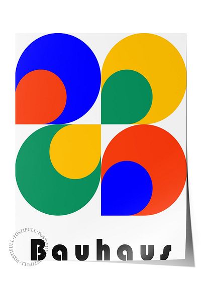 Postifull Πολύχρωμη αφίσα χωρίς πλαίσιο της σειράς Bauhaus - Διακόσμηση τοίχου με εκτύπωση HD