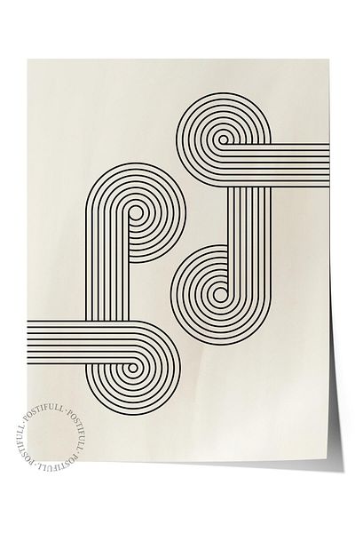 Postifull Frameless Poster Abstract Nordic Series, Nordic Painting, Wall Poster, Hd Printing, Thick Archival