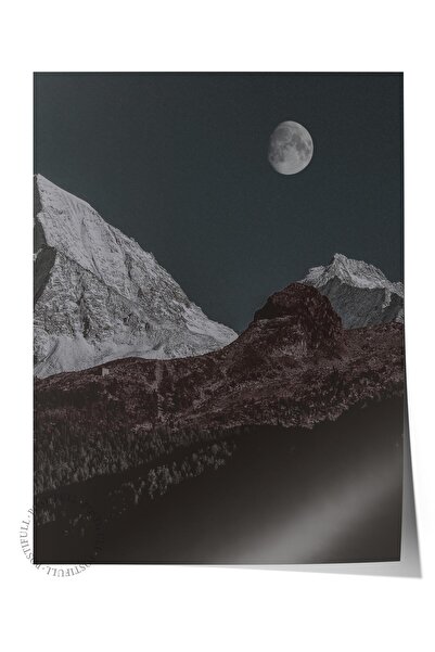 Postifull Çerçevesiz Poster Dağ No:50, Fotoğraf Baskısı, Salon, Mutfak, Oturm...