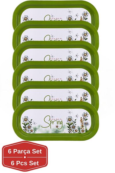 EVLE 6 Piece Baton Metal Tray Set