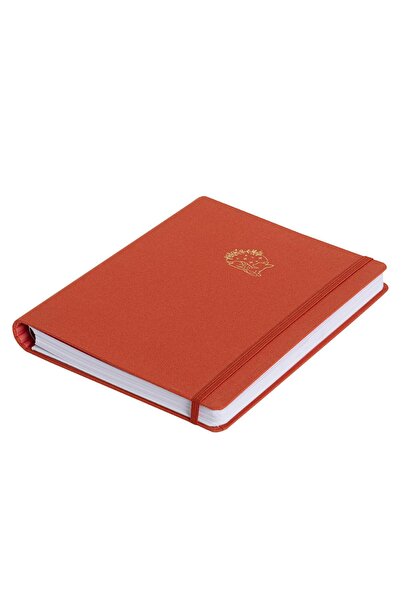 Victoria's Journals Canvas Hidden Spiral Gilded Hard Cover Dot Notebook, 16x22.5 cm, Orange