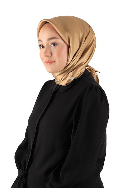 Bursa İpek Μεταξωτό μαντήλι Light Tan Edge Watery Wave