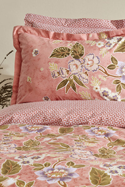 Karaca Home Růžová sada povlaků na přikrývku ze 100% bavlny Pasares