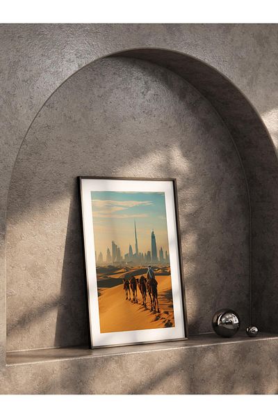 Postifull Frameless Poster, Desert Painting No:26, Hd Photo, Living Room, Kitchen Wall Decor Poster