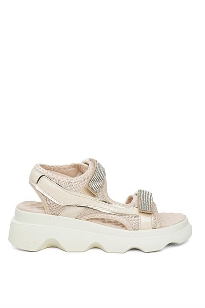 Ayakkabı Fuarı Zeyn 7901C Women's Powder Color Wedge Heel Sandals
