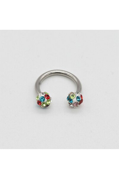 ARASKO 316l Kararmaz Cerrahi Çelik Kristal Taşlı Kıkırdak Dudak Burun Septum ...
