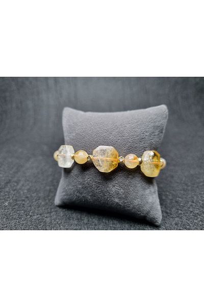 Yüksel Boncuk Women's Natural Stone Bracelet - Citrine Stone