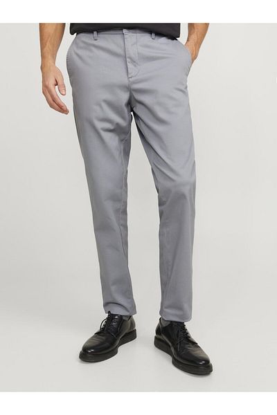 Jack & Jones Graue Chinohose mit niedriger Taille und Slim Fit für Herren JPSTMARCO JJBOWIE NOOS