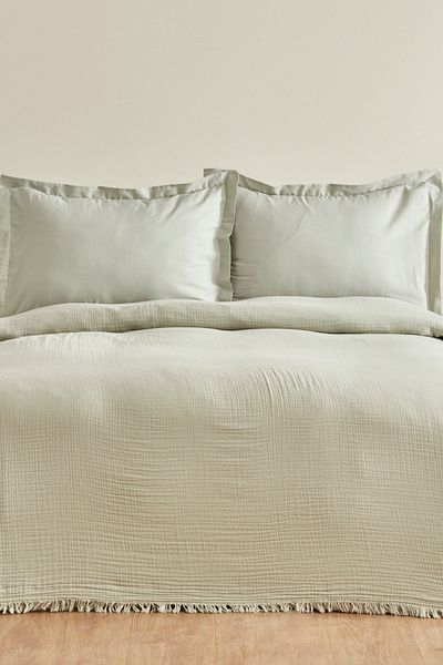 Karaca Home Minel Double Pike Bedspread Set Sage